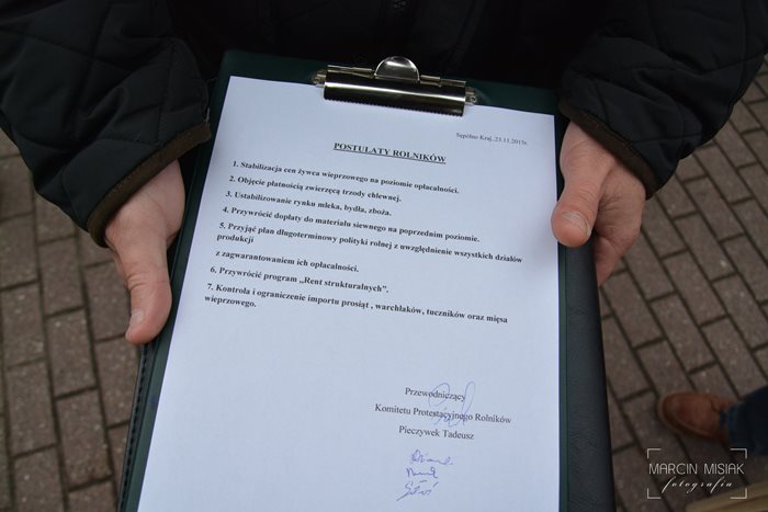 Rolniczy protest w Sępólnie