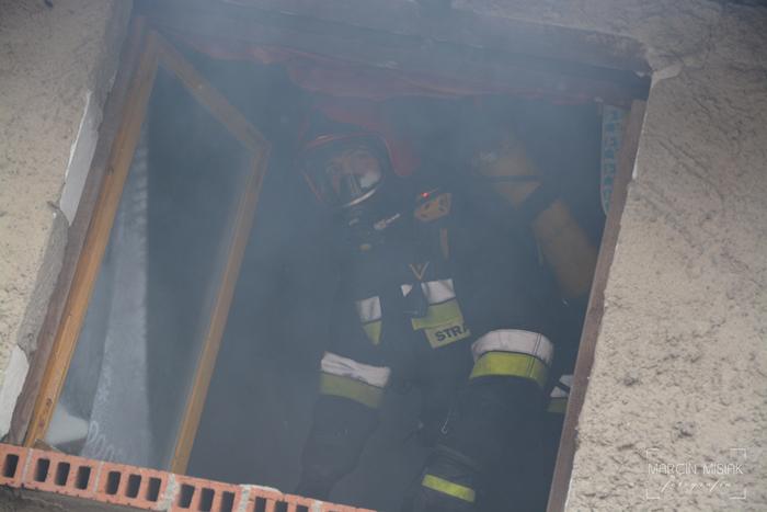 Pożar budynku w Sępólnie