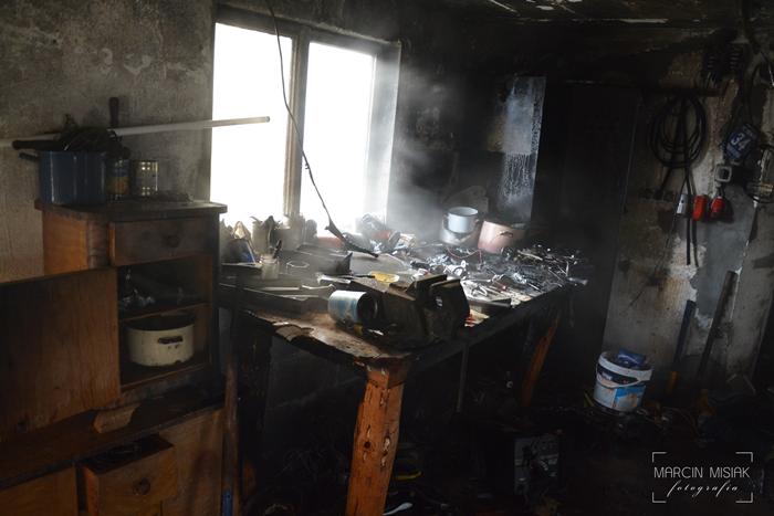 Pożar budynku w Sępólnie