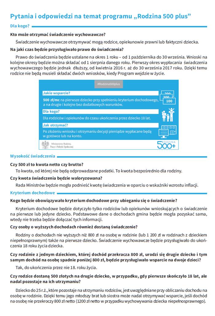 Jak otrzymać świadczenie Rodzina 500 plus?