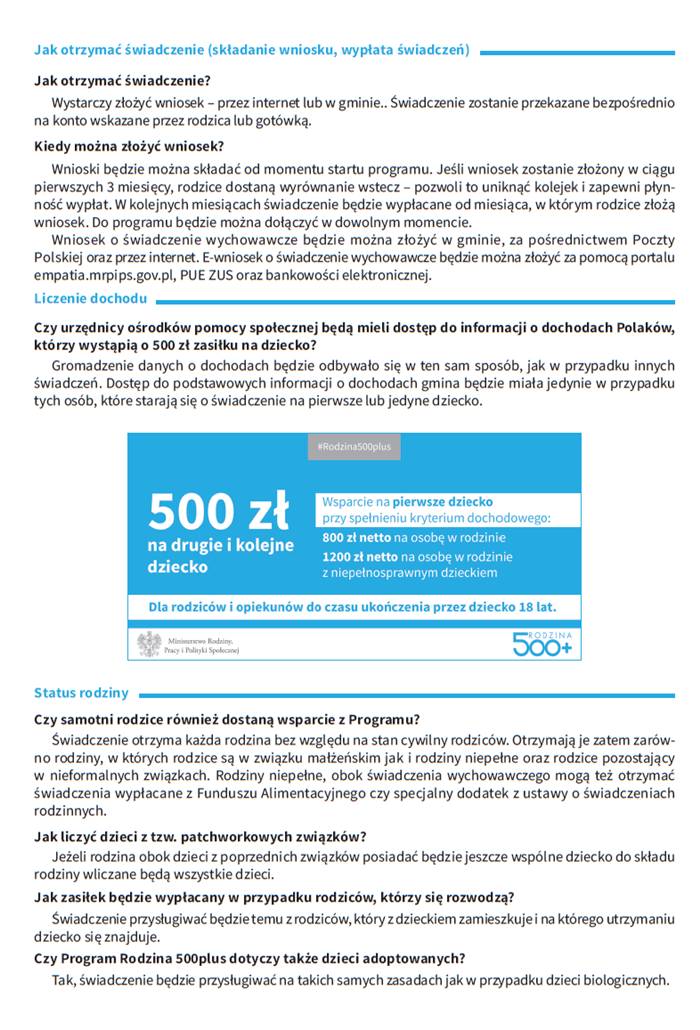 Jak otrzymać świadczenie Rodzina 500 plus?