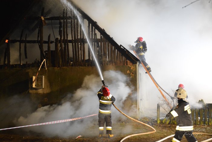 Pożar domu w Zbożu