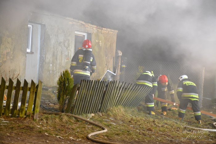Pożar domu w Zbożu