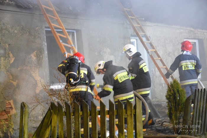 Pożar domu w Zbożu