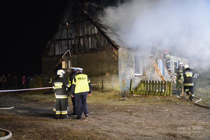 Pożar domu w Zbożu