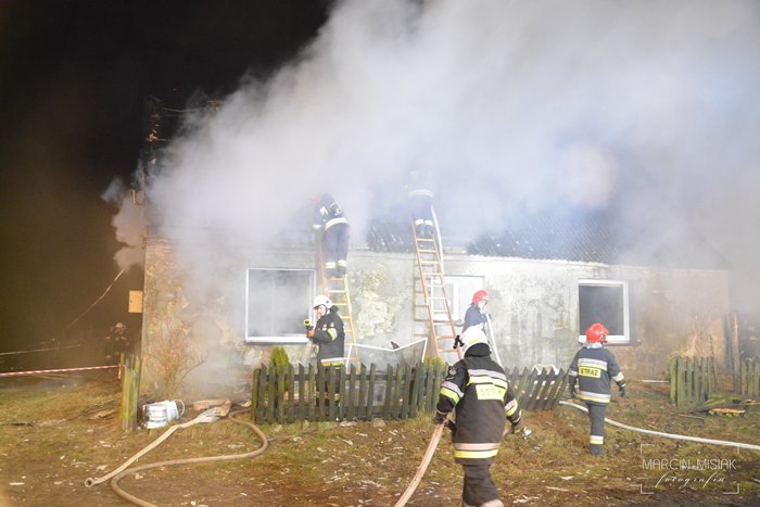 Pożar domu w Zbożu