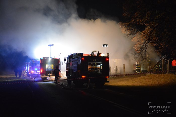 Pożar domu w Zbożu