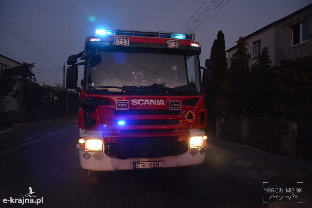 Pożar na Moniuszki w Sępólnie