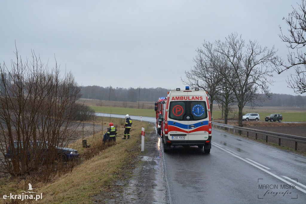 Volvo wypadło z drogi