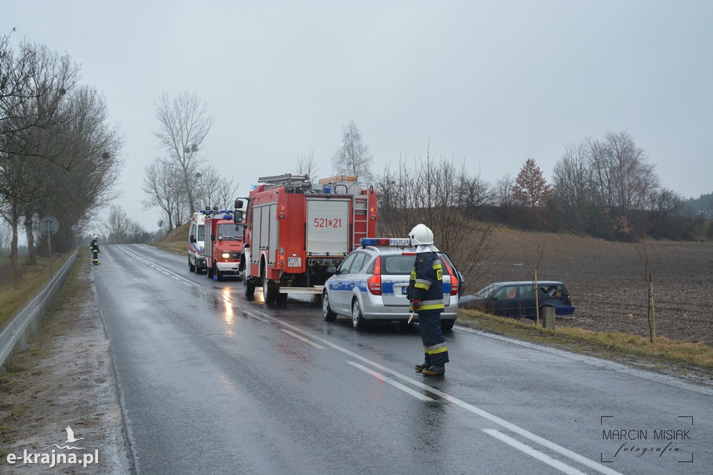 Volvo wypadło z drogi