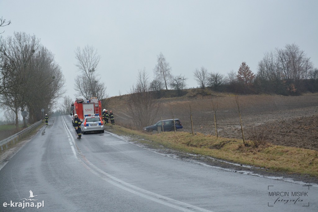 Volvo wypadło z drogi