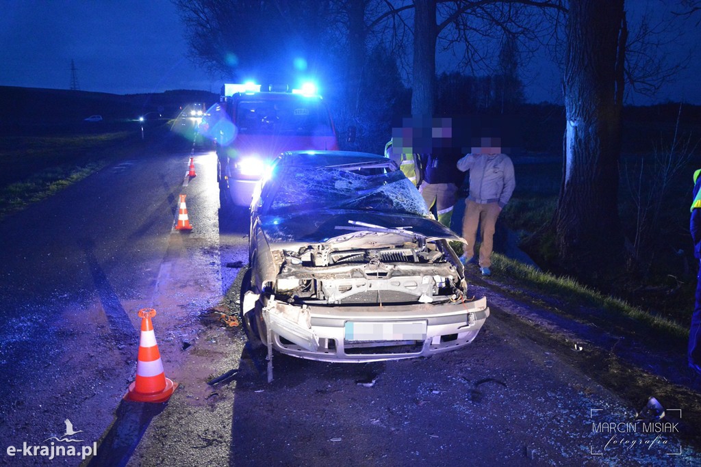 Skoda wypadła z drogi