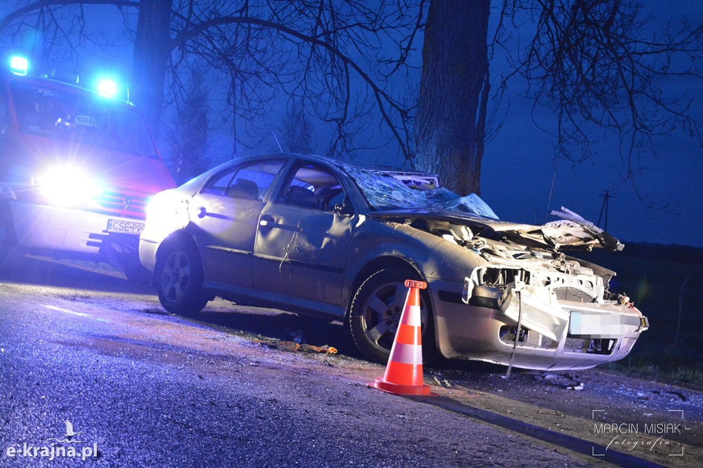 Skoda wypadła z drogi