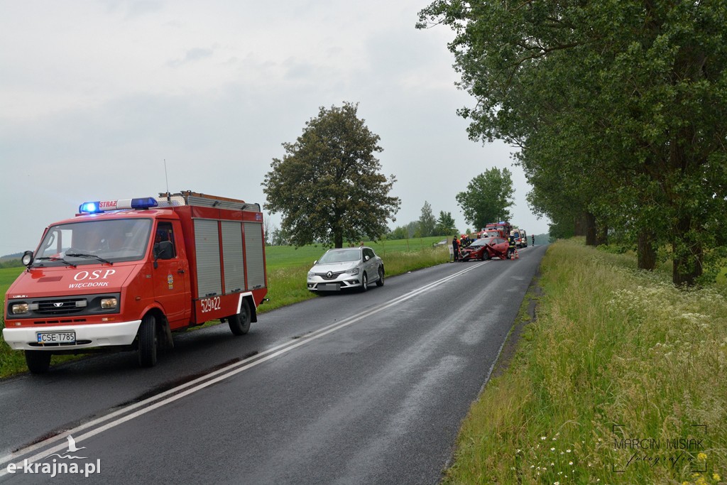 Wypadek na trasie Więcbork-Sępólno