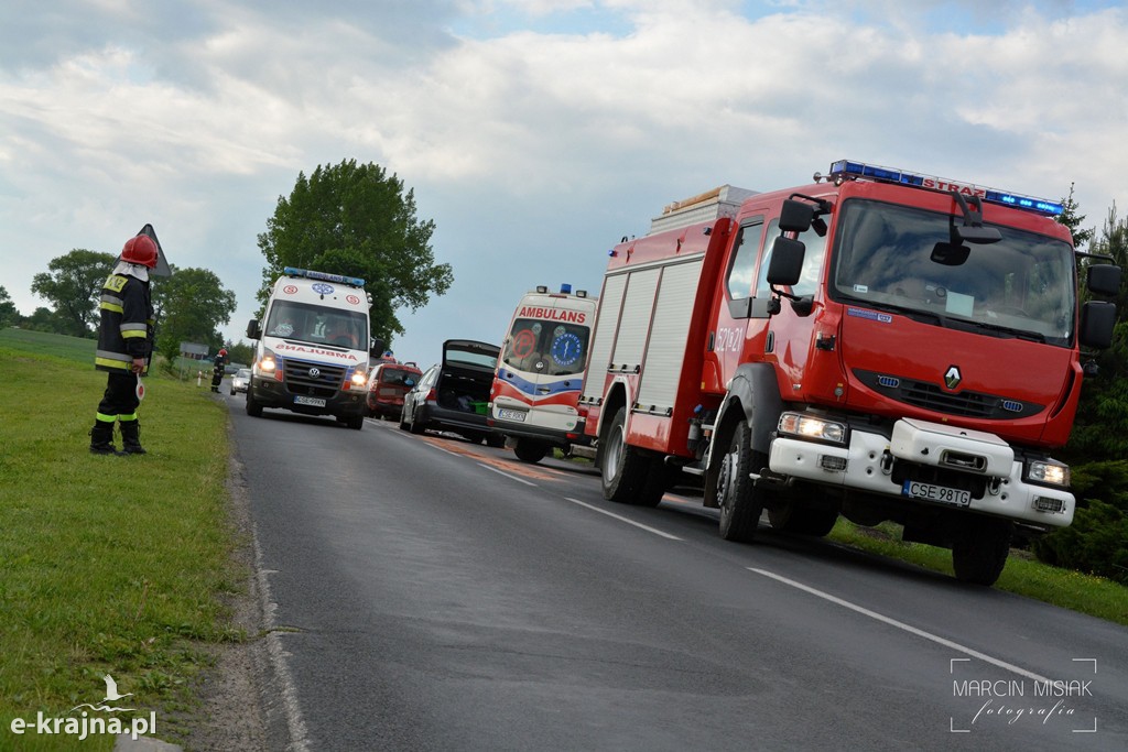 Zderzenie osobówek w Grochowcu