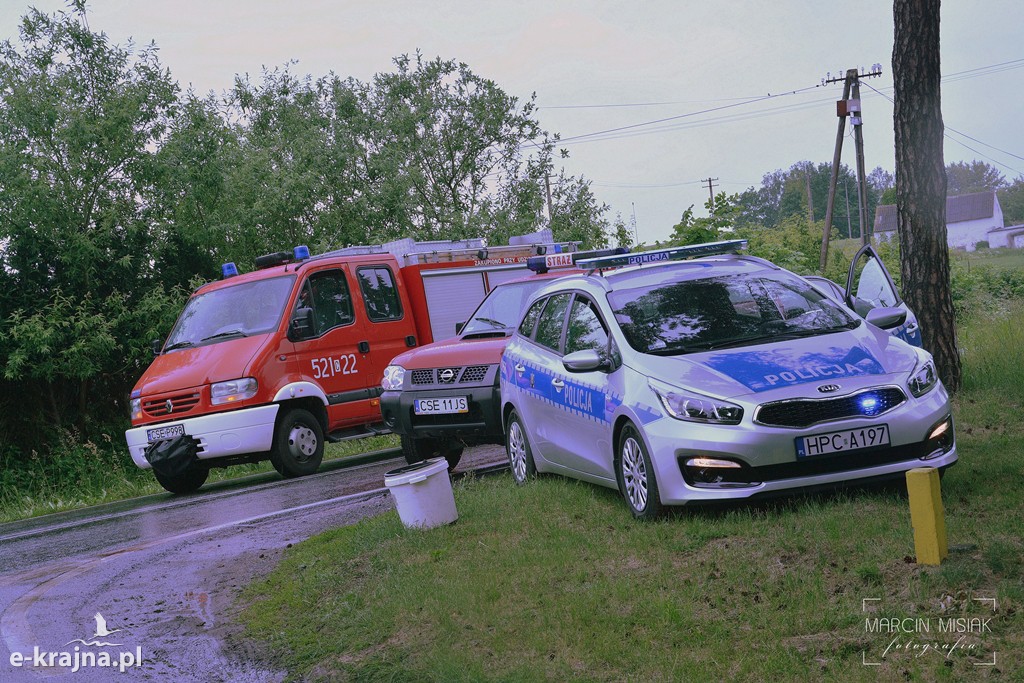 Zderzenie osobówki z TIR-em w Olszewce