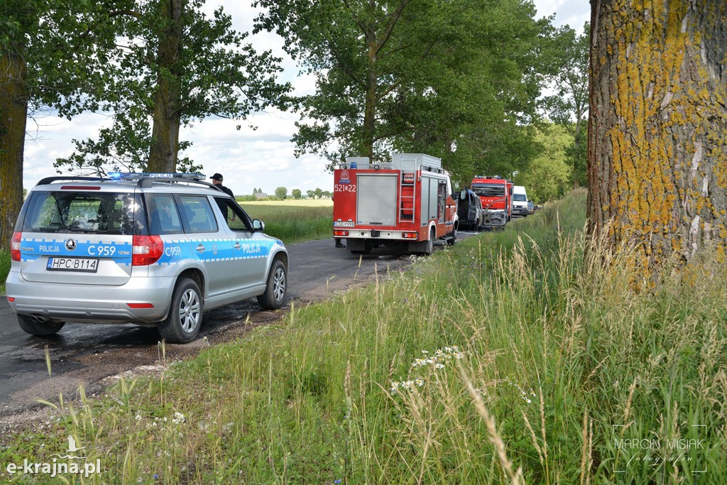 Pożar samochodu na trasie Wielowicz - Więcbork