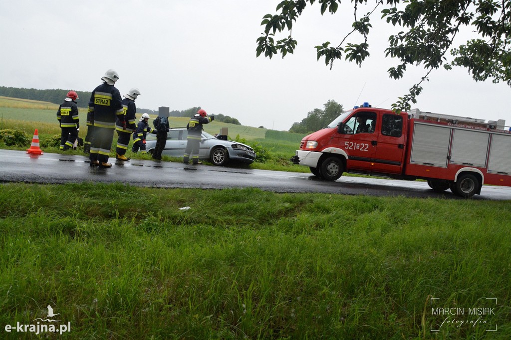 Opel wypadł z drogi na trasie Więcbork - Złotów
