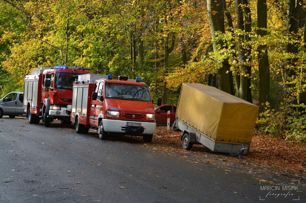 Powiat sępoleński: Drzewo spadło na samochód