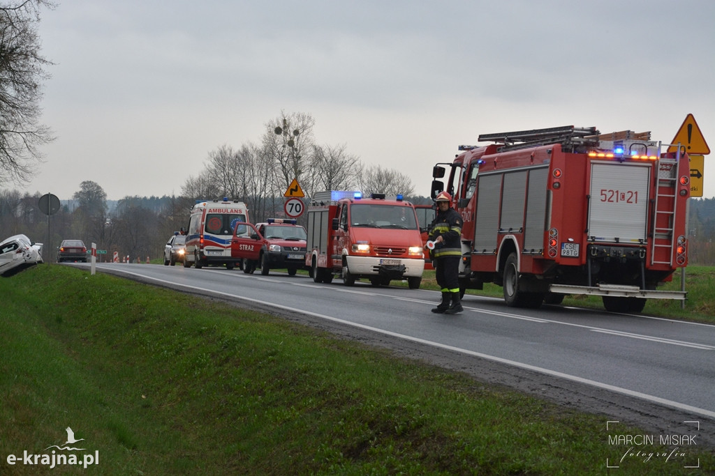 Kolizja na DK-25 w Piasecznie koło Sępólna Krajeńskiego
