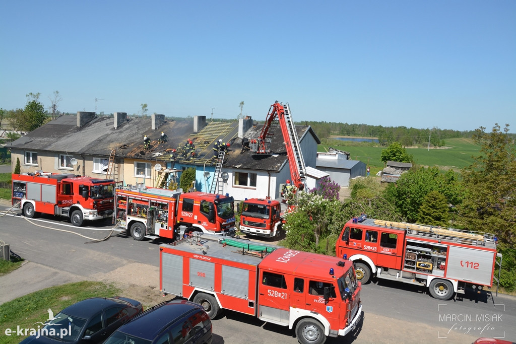 Pożar domu wielorodzinnego w Dziednie