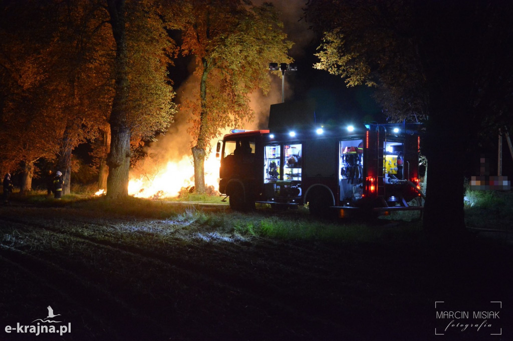 Pożar stogu w Zgniłce