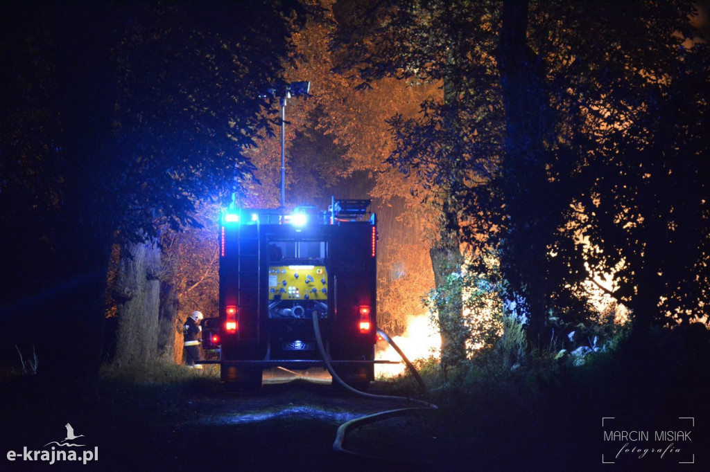 Pożar stogu w Zgniłce
