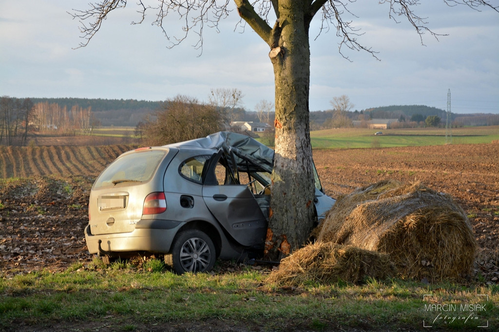 Wypadek na trasie Więcbork - Sępólno Krajeńskie