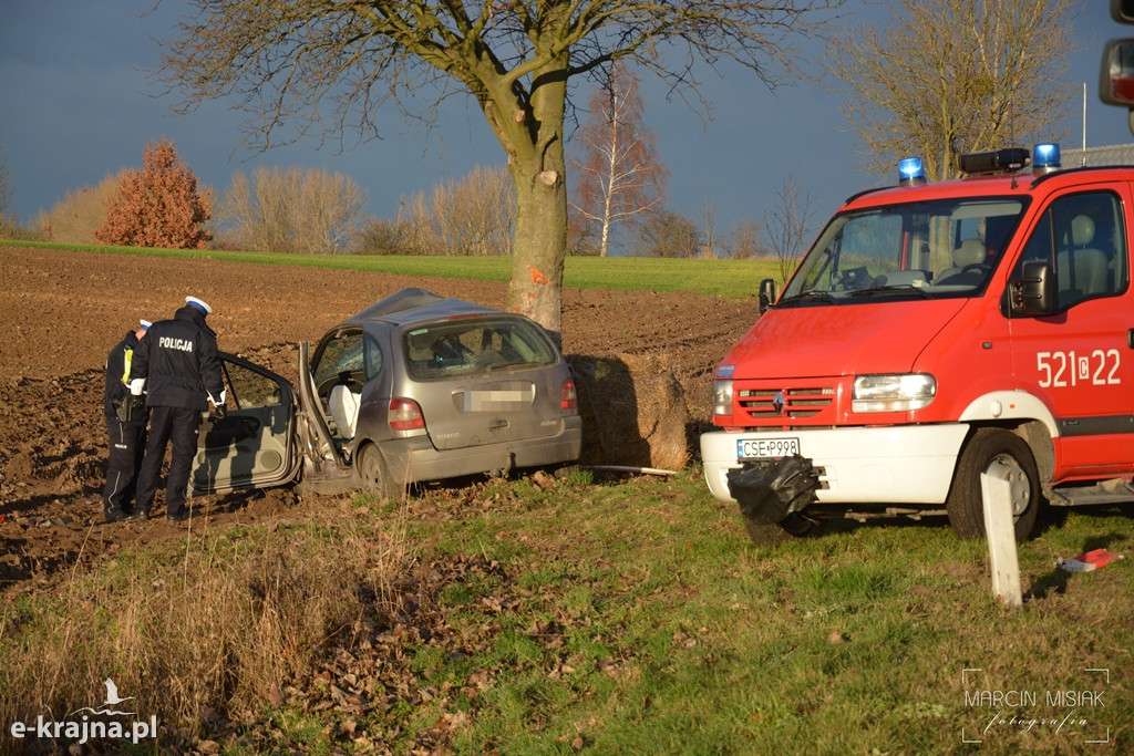 Wypadek na trasie Więcbork - Sępólno Krajeńskie