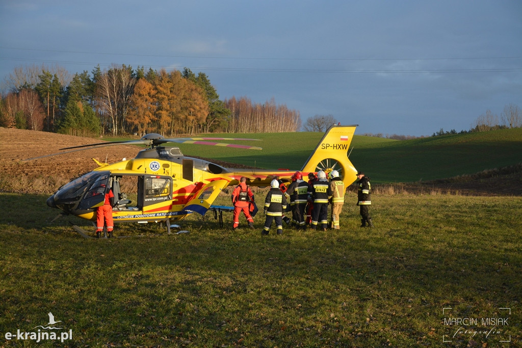 Wypadek na trasie Więcbork - Sępólno Krajeńskie