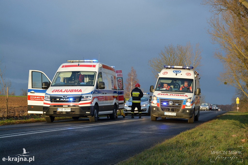 Wypadek na trasie Więcbork - Sępólno Krajeńskie