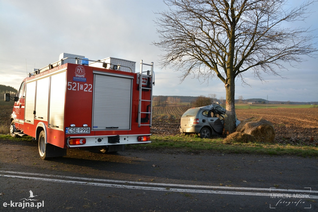 Wypadek na trasie Więcbork - Sępólno Krajeńskie