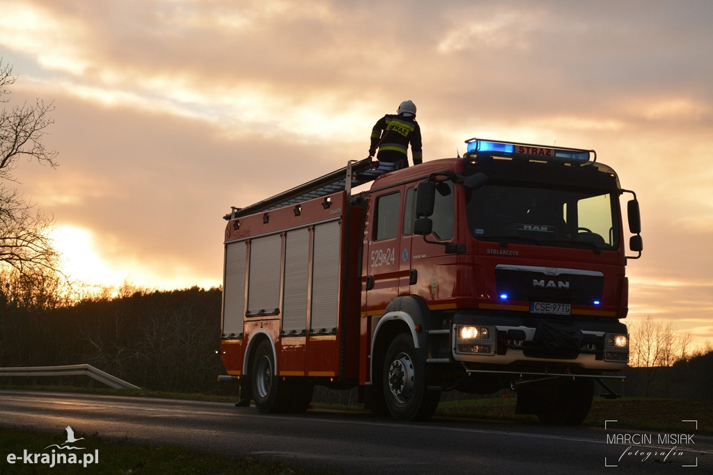 Wypadek na trasie Więcbork - Sępólno Krajeńskie