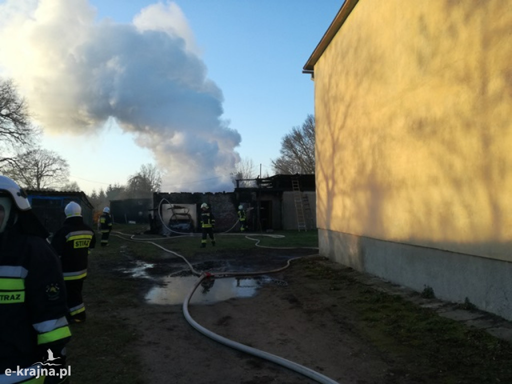 Pożar budynku gospodarczo-garażowego w Ciosańcu