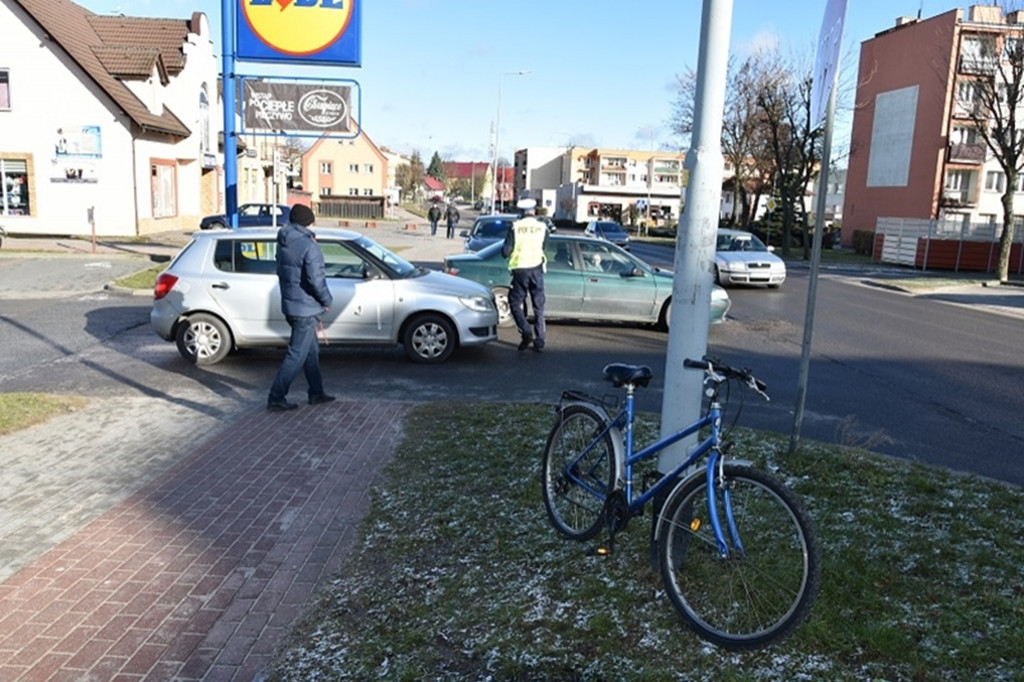Wypadek z udziałem rowerzysty