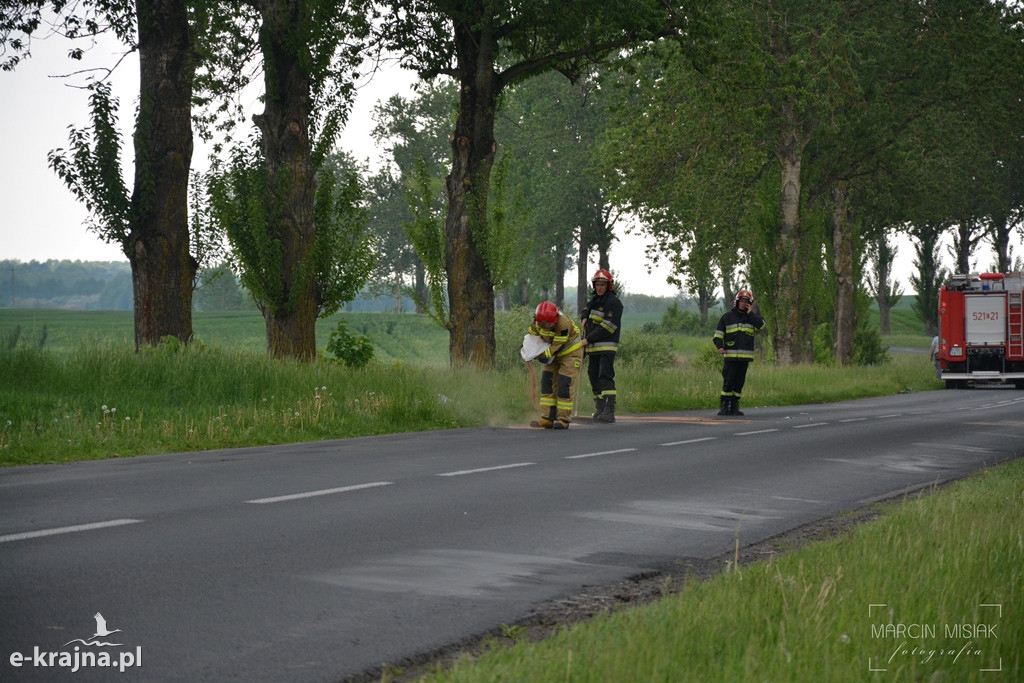 Zderzenie trzech pojazdów w Zbożu