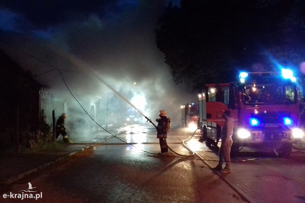 Nocny pożar w Mąkowarsku