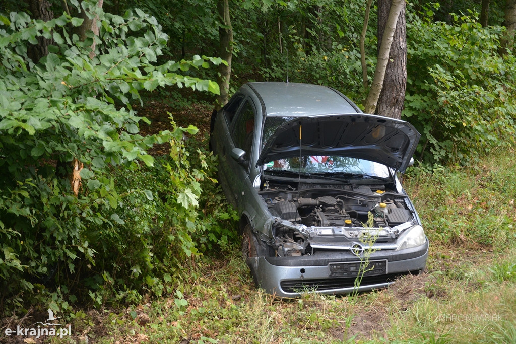 Corsa wypadła z drogi