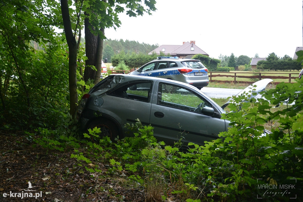 Corsa wypadła z drogi