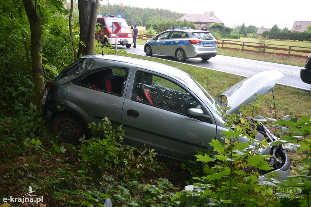Corsa wypadła z drogi