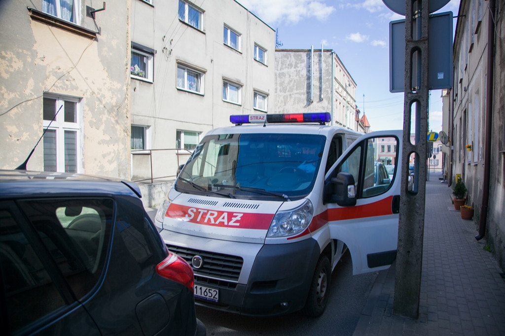 Maseczki od OSP Szembruk trafiły do Bonus-Plus w Sępólnie