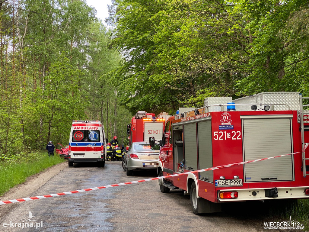 Czołowe zderzenie w Radońsku. Dwie osoby poszkodowane