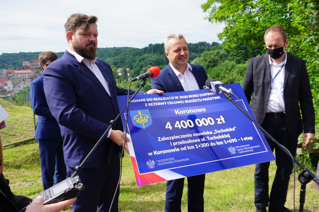 Koronowo: Rządowe wsparcie na stabilizację niebezpiecznego osuwiska