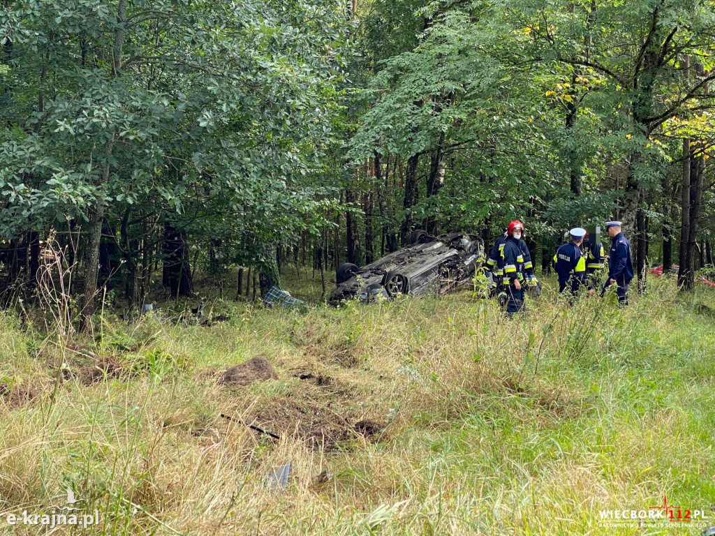 Groźny wypadek pod Sępólnem Krajeńskim, dwie osoby poszkodowane
