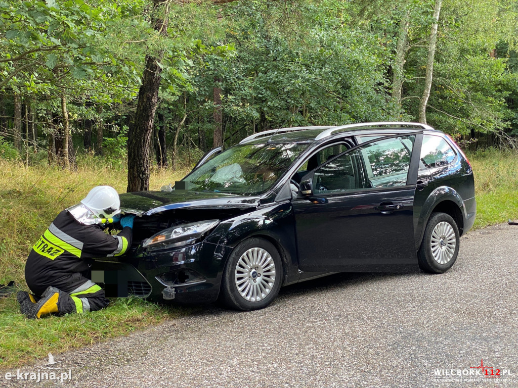 Groźny wypadek pod Sępólnem Krajeńskim, dwie osoby poszkodowane