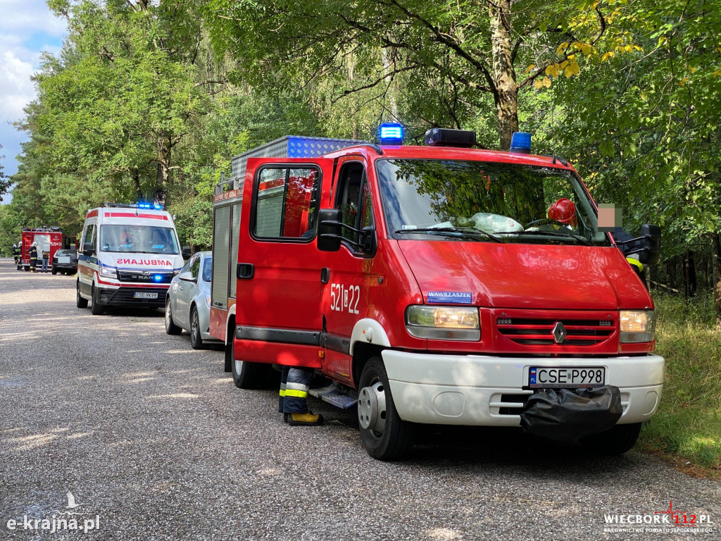 Groźny wypadek pod Sępólnem Krajeńskim, dwie osoby poszkodowane