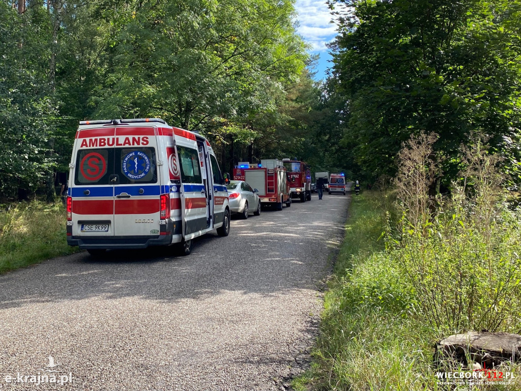 Groźny wypadek pod Sępólnem Krajeńskim, dwie osoby poszkodowane