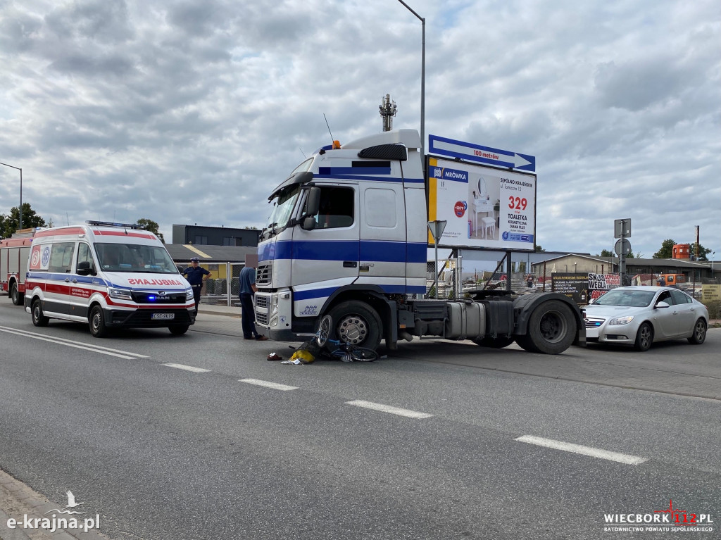 Sępólno Krajeńskie: Samochód ciężarowy potrącił rowerzystę