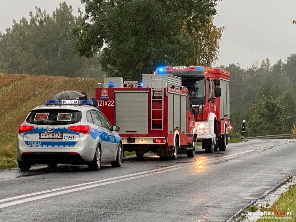 BMW wypadło z drogi i uderzyło w drzewo