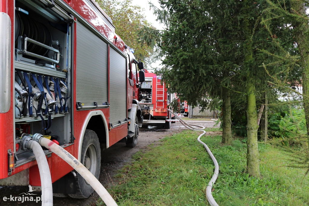 Pożar budynku gospodarczego